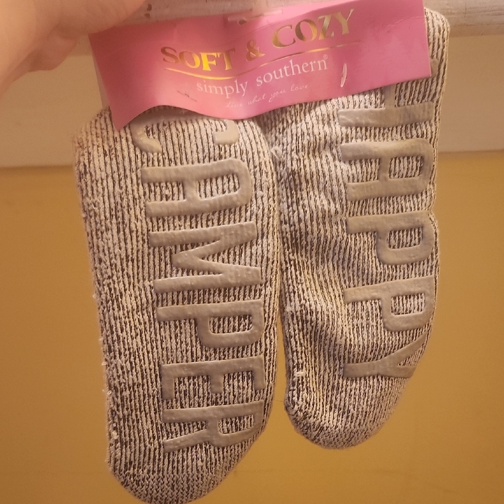 Simply Southern Gray Happy Camper Socks